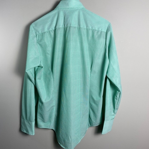 Vintage BVD Men's Peppermint Green Psychedelic Print Button Up LS Shirt Size 16 - Picture 8 of 13